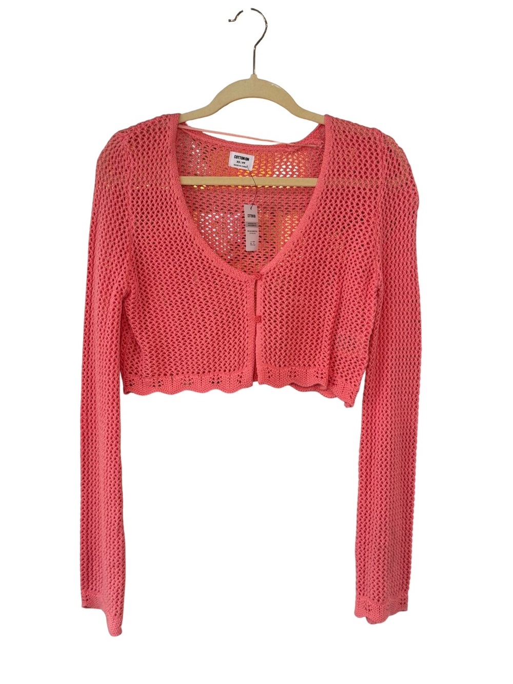 🪸‎ Cotton On Coral Crochet Crop Cardigan Sweater 🪸